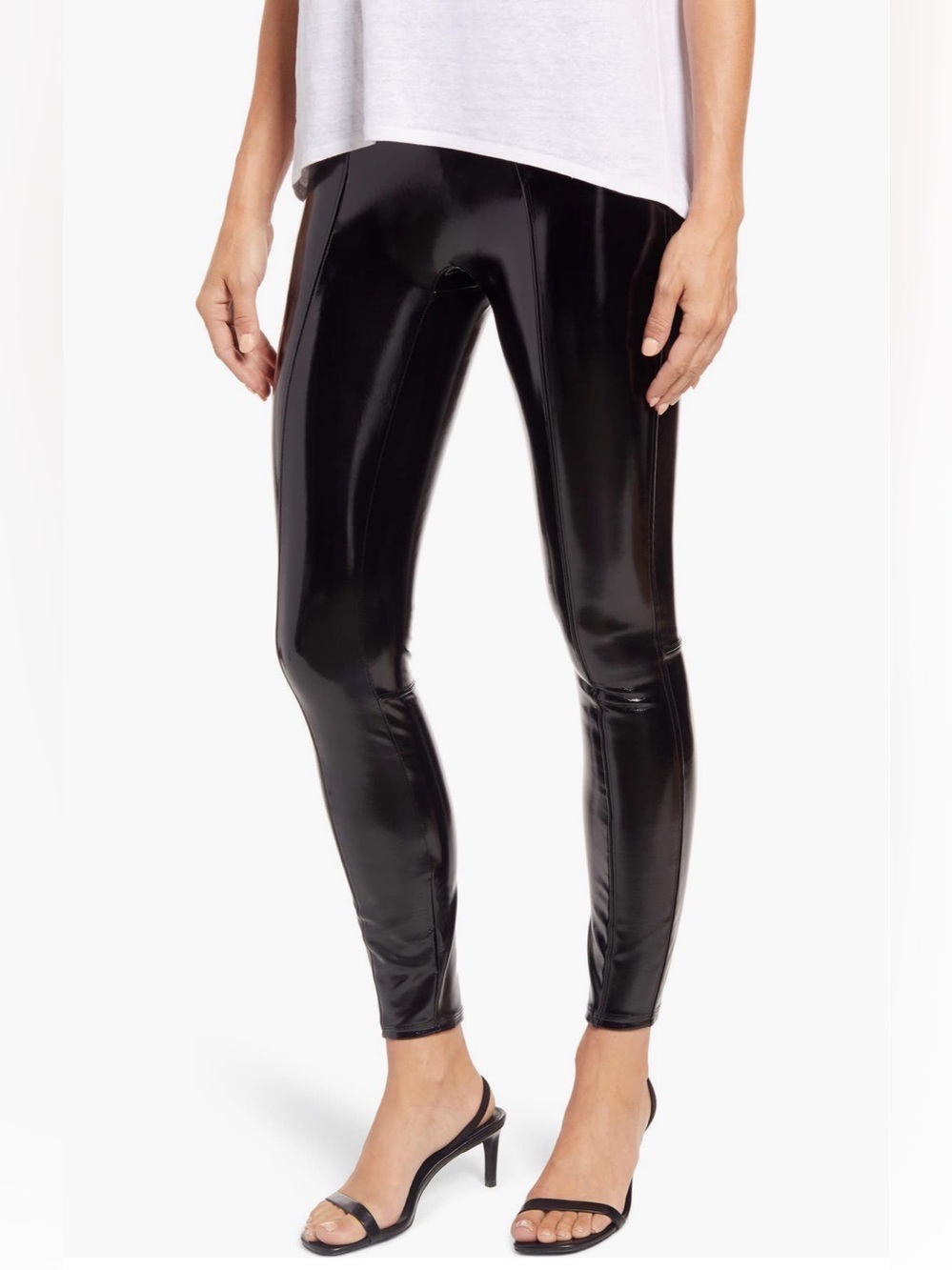 Spanx Black Patent Leather Leggings